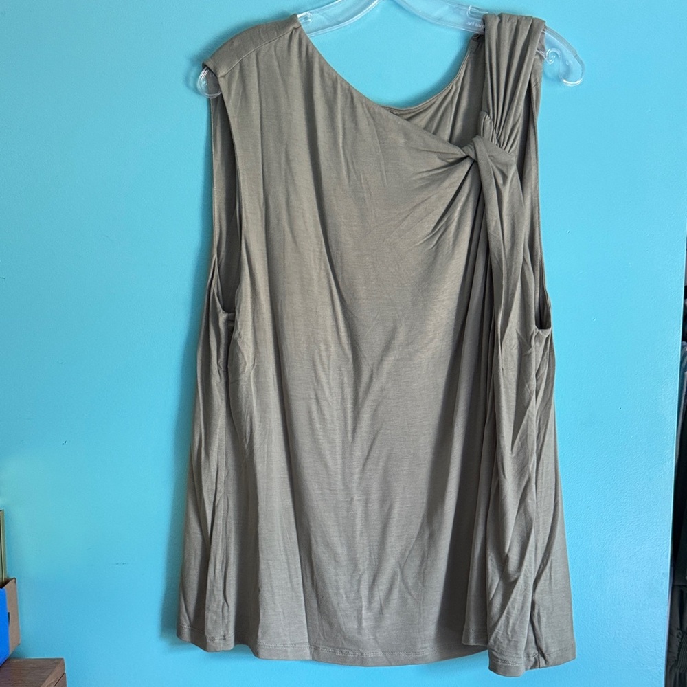 Nine Britton Olive Sleeveless Blouse NWOT